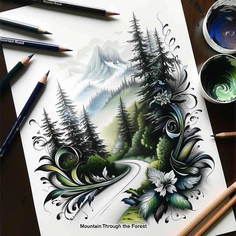 wilderness-tattoo – tattoo design ideas free ai generated – neotraditional-enhanced-shading – for-wrist-side – Gallery: nature-inkby-ai
