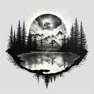 wilderness-tattoo – tattoo design ideas free ai generated – realism-realistic-wrinkles – for-thigh – Gallery: nature-inkby-ai