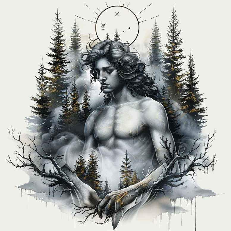 wilderness-tattoo – tattoo design ideas free ai generated – realism-rich-blacks – for-lower-arm – Gallery: nature-inkby-ai
