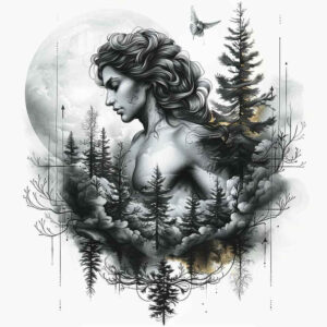 wind-tattoo – tattoo design ideas free ai generated – neotraditional-color-overlays – for-nape – Gallery: nature-inkby-ai