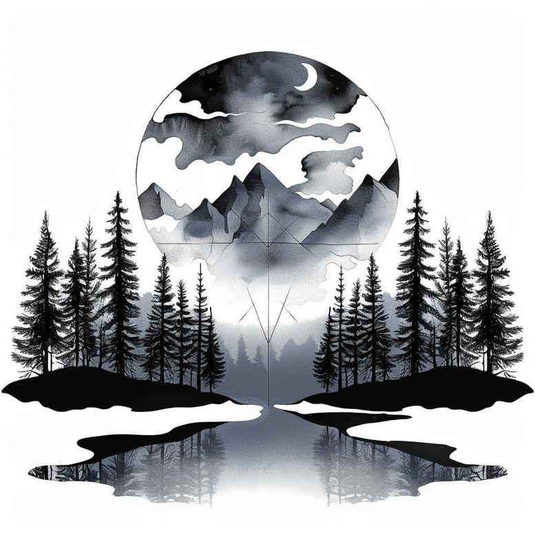 wind-tattoo – tattoo design ideas free ai generated – realism-highlight-detail – for-shoulder – Gallery: nature-inkby-ai