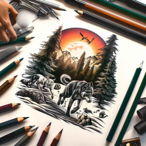 wind-tattoo – tattoo design ideas free ai generated – surrealism-dreamlike – for-back-of-neck – Gallery: nature-inkby-ai