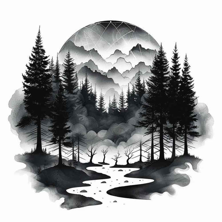 wind-tattoo – tattoo design ideas free ai generated – surrealism-ethereal – for-elbow – Gallery: nature-inkby-ai