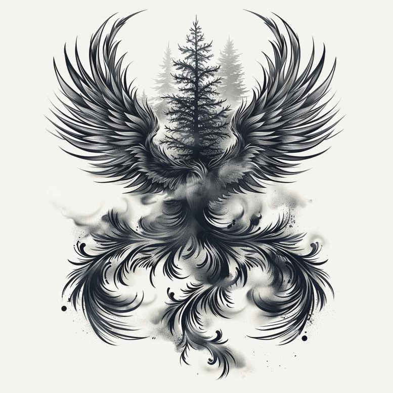 wind-tattoo – tattoo design ideas free ai generated – surrealism-morphic-transformation – for-toe – Gallery: nature-inkby-ai