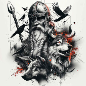 poetry-god-tattoo-sombre-neotraditional-vintage-influence – tattoo design ideas free ai generated – Gallery: odin-inkby-ai