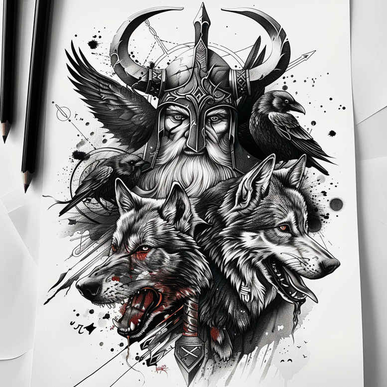 odin-art-tattoo-chained-realism-depth-perception – tattoo design ideas free ai generated – Gallery: odin-inkby-ai