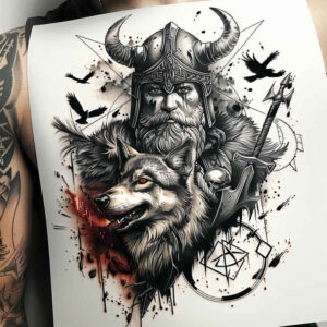 god-of-war – tattoo design ideas free ai generated – realism-refined-highlights – for-upper-chest – Gallery: odin-inkby-ai