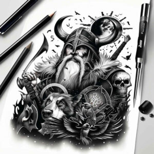 odin-guardian-tattoo-weird-neotraditional-classic-motifs – tattoo design ideas free ai generated – Gallery: odin-inkby-ai