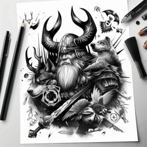 mystical-odin-tattoo-hellish-realism-true-skin – tattoo design ideas free ai generated – Gallery: odin-inkby-ai