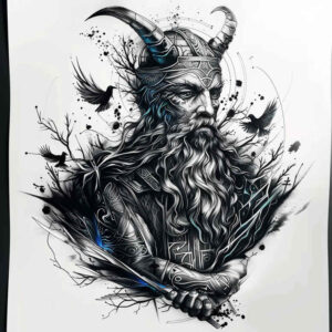 odin-and-magic – tattoo design ideas free ai generated – surrealism-distorted-perspective – for-inner-arm – Gallery: odin-inkby-ai
