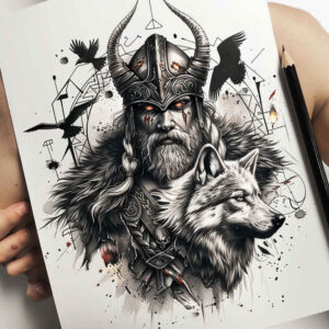 odin-legend-tattoo-deformed-realism-soft-focus – tattoo design ideas free ai generated – Gallery: odin-inkby-ai