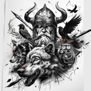 warrior-odin-tattoo-screaming-surrealism-dreamlike – tattoo design ideas free ai generated – Gallery: odin-inkby-ai