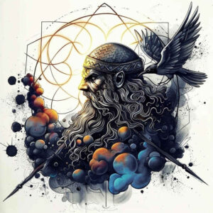 odin tattoo design ideas precise lines ancient power for outer arm