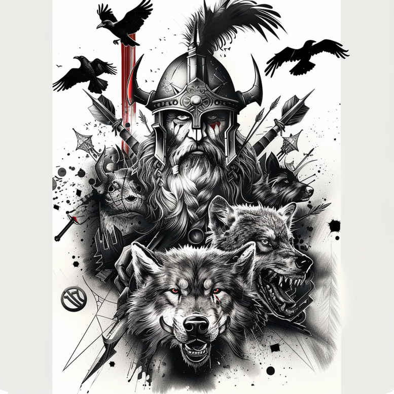 odin tattoo design ideas color richness ancient power shows resilience