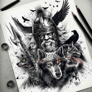 odin tattoo design ideas detailed textures battle shows determination