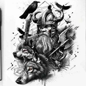 odin tattoo design ideas classic composition fierce protector for neck