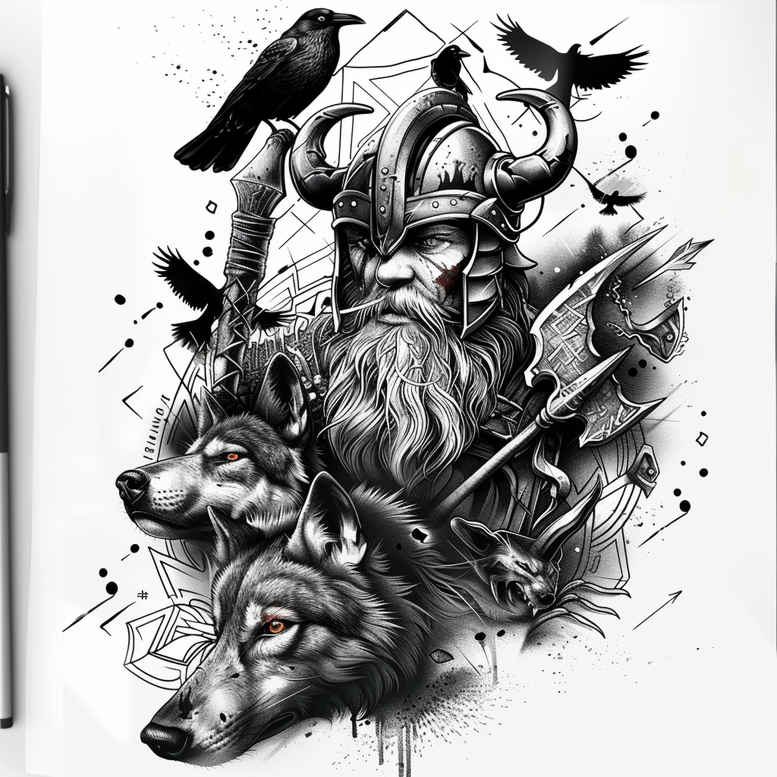 odin tattoo design ideas classic composition fierce protector for neck