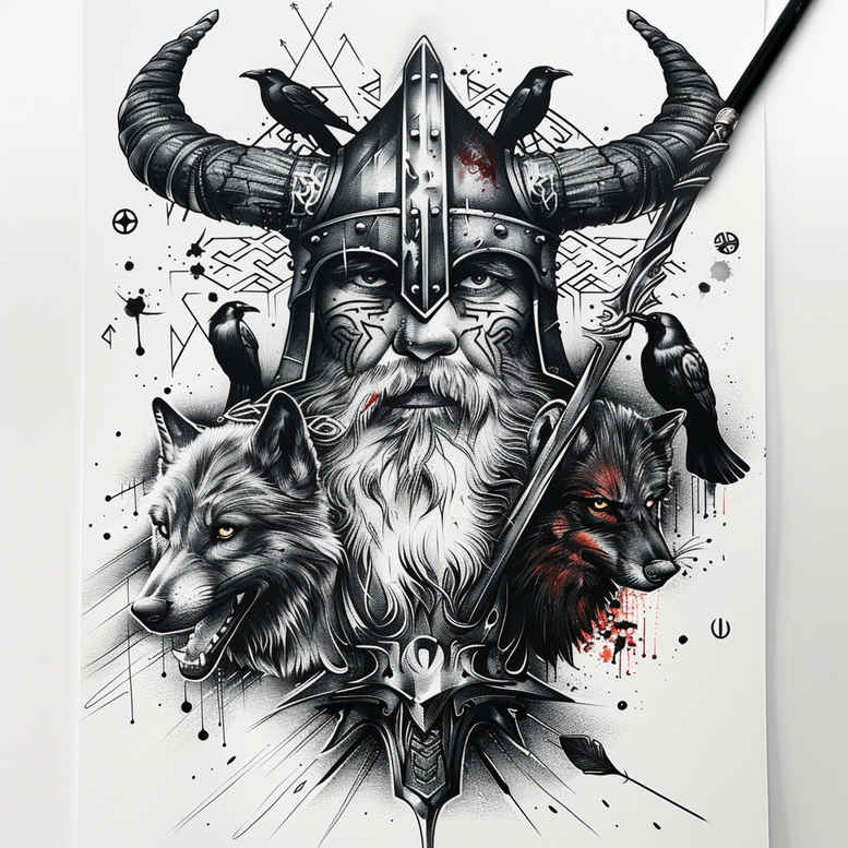 odin tattoo design ideas light play magic shows courage