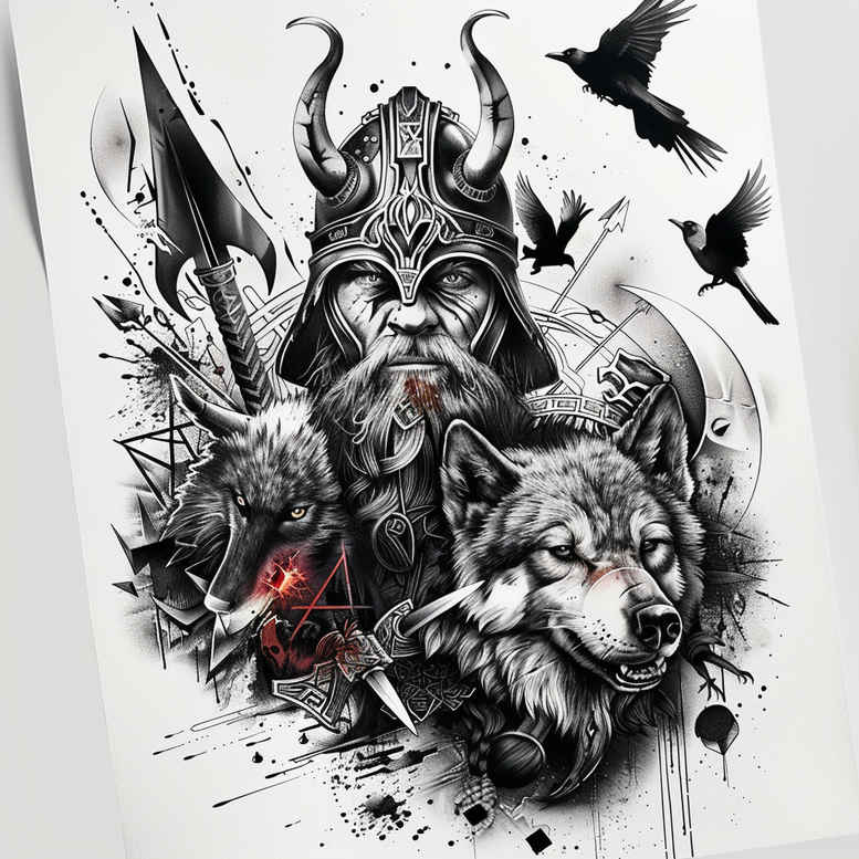 odin tattoo design ideas Surrealism morphic Nordic represents resilience