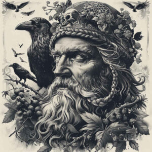 odin tattoo design ideas Realism contrast play Norse god for temple