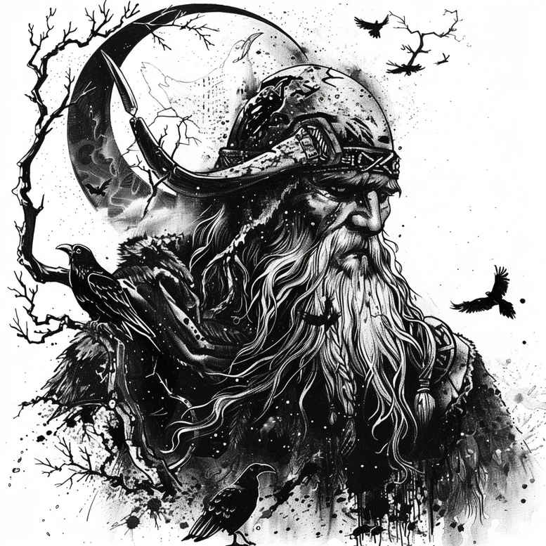 odin tattoo design ideas minimalist prophecy symbol of resilience