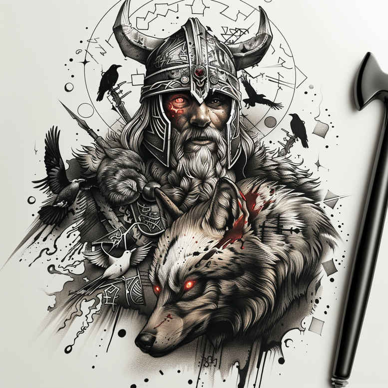 odin tattoo design ideas Realism detail accuracy rune magic represents resilience