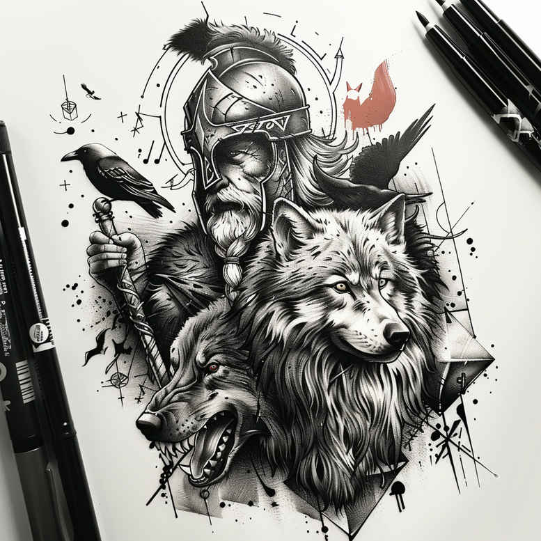 odin tattoo design ideas Surrealism visual paradox strong embodying endurance