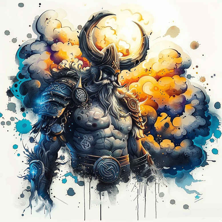 odin tattoo design ideas Surrealism mystical warrior for nape