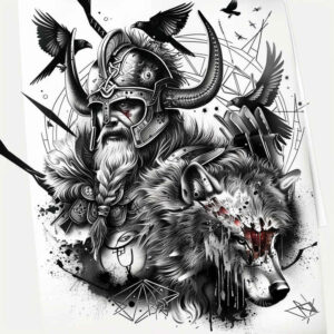 odin tattoo design ideas Surrealism illusionary warrior for neck