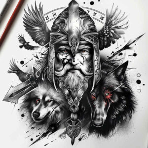 odin tattoo design ideas Realism realistic dimension wise for nape