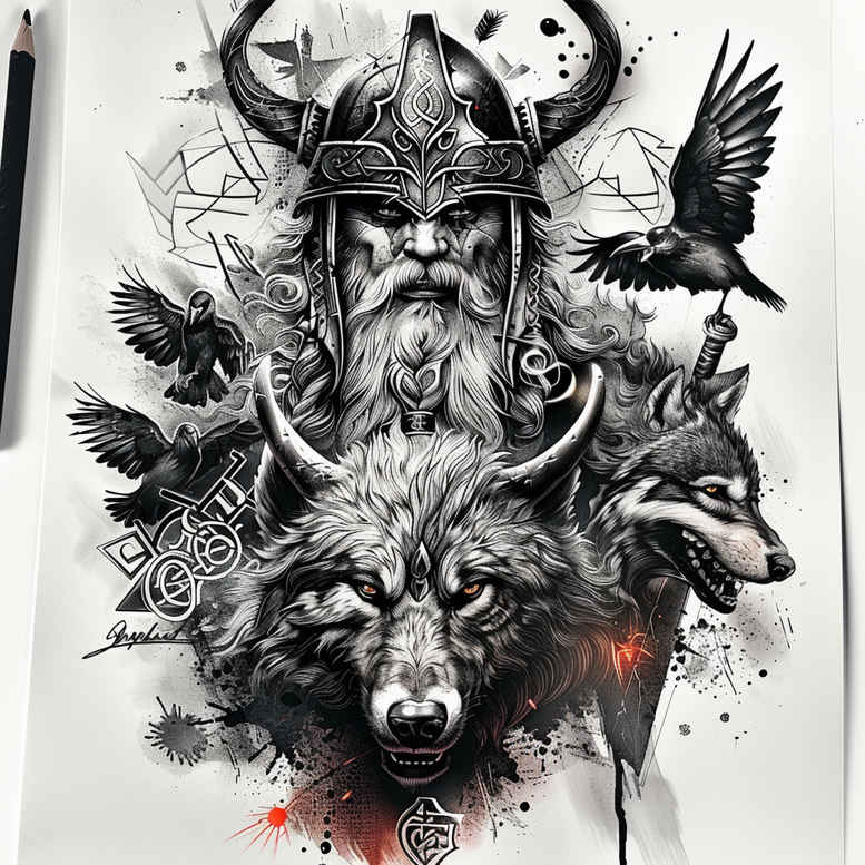 travel-god-tattoo-haunted-surrealism-unearthly – tattoo design ideas free ai generated – Gallery: odin-inkby-ai
