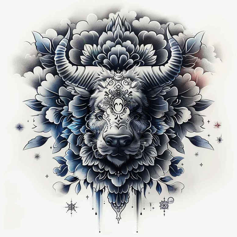 animals-and-harmony – tattoo design ideas free ai generated – neotraditional-deep-blacks – for-abdomen – Gallery: other-animals-inkby-ai