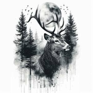 animals-and-harmony – tattoo design ideas free ai generated – surrealism-unreal-light – for-scapula – Gallery: other-animals-inkby-ai