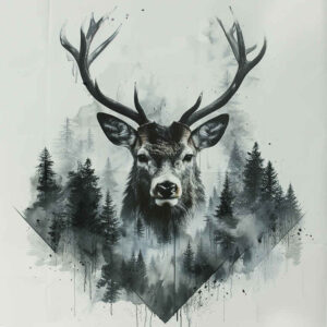 animals-and-light – tattoo design ideas free ai generated – neotraditional-bold-texture – for-lower-chest – Gallery: other-animals-inkby-ai