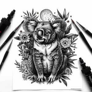 animals-as-talisman – tattoo design ideas free ai generated – neotraditional-structured-design – for-lower-chest – Gallery: other-animals-inkby-ai
