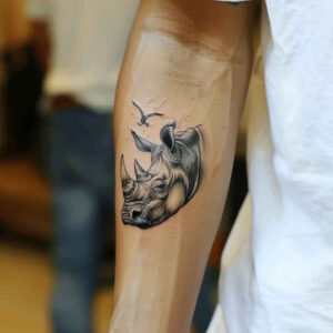 animals-in-motion – tattoo design ideas free ai generated – neotraditional-structured-design – for-back-of-neck – Gallery: other-animals-inkby-ai