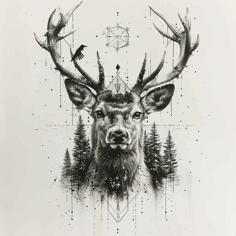 animals-protection-symbol – tattoo design ideas free ai generated – neotraditional-color-richness – for-upper-back – Gallery: other-animals-inkby-ai