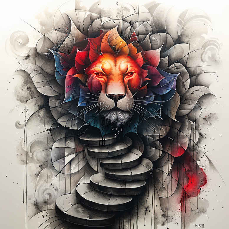 animals-protection-symbol – tattoo design ideas free ai generated – surrealism-blurred-edges – for-neck – Gallery: other-animals-inkby-ai