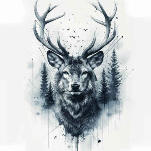 animals-protection-symbol – tattoo design ideas free ai generated – surrealism-dreamlike – for-abdomen – Gallery: other-animals-inkby-ai