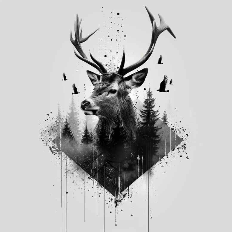 animals-with-contour – tattoo design ideas free ai generated – realism-refined-contrast – for-scapula – Gallery: other-animals-inkby-ai