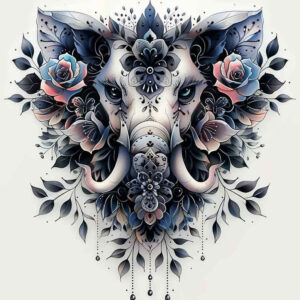 animals-with-contour – tattoo design ideas free ai generated – surrealism-impossible-forms – for-upper-shoulder – Gallery: other-animals-inkby-ai