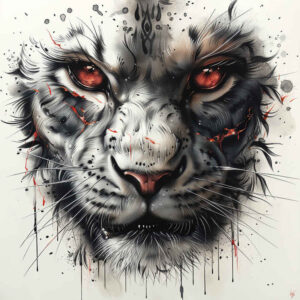 animals-with-expression – tattoo design ideas free ai generated – neotraditional-rich-shading – for-upper-chest – Gallery: other-animals-inkby-ai