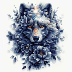animals-with-flowers – tattoo design ideas free ai generated – neotraditional-defined-outlines – for-calf – Gallery: other-animals-inkby-ai