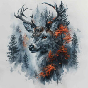 animals-with-flowers – tattoo design ideas free ai generated – surrealism-enigmatic-aura – for-abdomen – Gallery: other-animals-inkby-ai