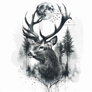 animals-with-lines – tattoo design ideas free ai generated – neotraditional-classic-composition – for-toe – Gallery: other-animals-inkby-ai