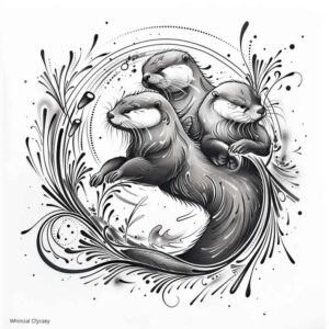 animals-with-lines – tattoo design ideas free ai generated – neotraditional-smooth-gradients – for-abdomen – Gallery: other-animals-inkby-ai