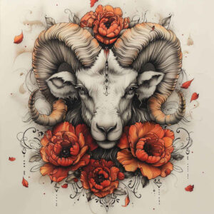 animals-with-lines – tattoo design ideas free ai generated – neotraditional-strong-contrast – for-lower-thigh – Gallery: other-animals-inkby-ai