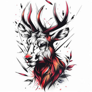 animals-with-lines – tattoo design ideas free ai generated – realism-natural-color-palette – for-nape – Gallery: other-animals-inkby-ai