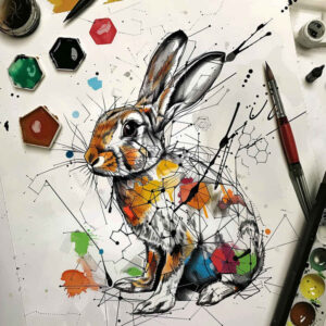 animals-with-lines – tattoo design ideas free ai generated – surrealism-phantasm – for-outer-arm – Gallery: other-animals-inkby-ai