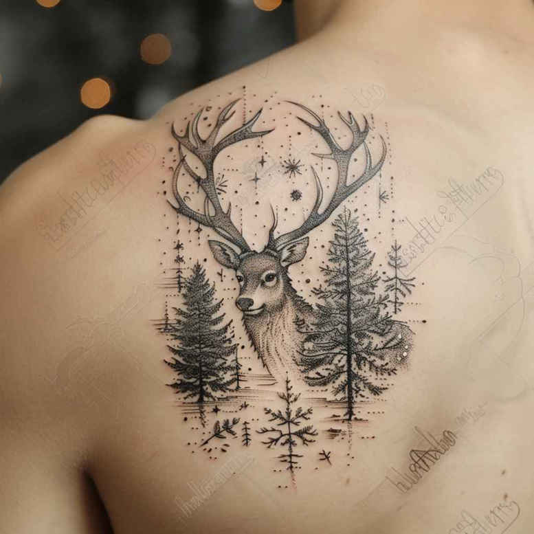animals-with-lines – tattoo design ideas free ai generated – surrealism-surreal-lighting – for-lower-thigh – Gallery: other-animals-inkby-ai